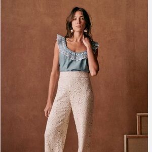 Sezane Rosa Blouse Chambray - Size 34